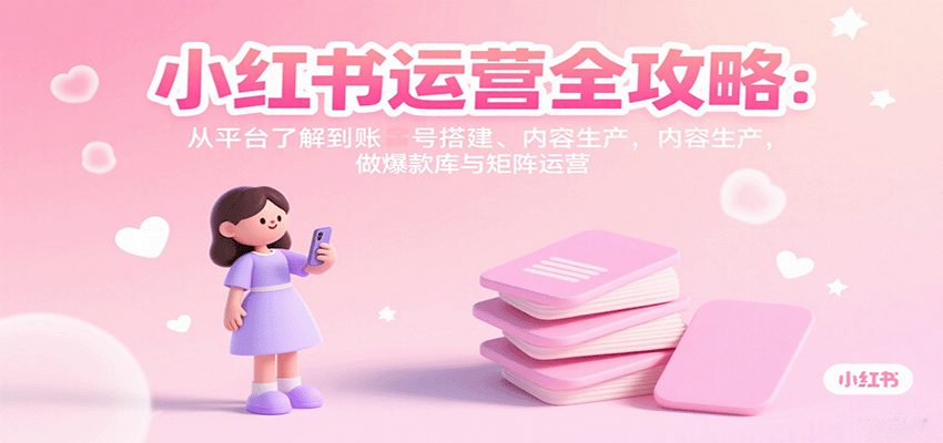 小红书运营全攻略：从平台了解到账号搭建、内容生产，做爆款库与矩阵运营-37网创