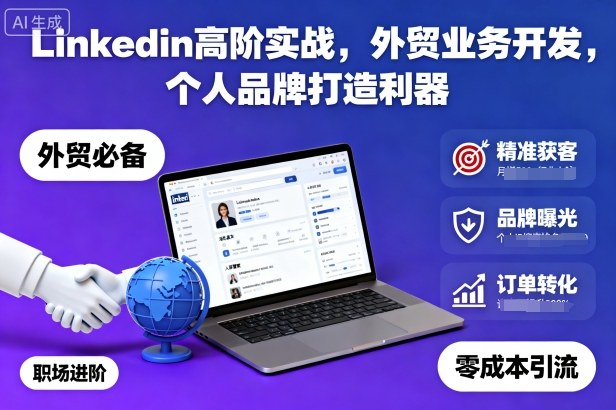 Linkedin高阶实战,外贸业务开发,个人品牌打造利器-37网创