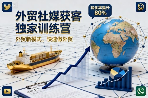 外贸社媒获客独家训练营,外贸新模式,快速做外贸-37网创