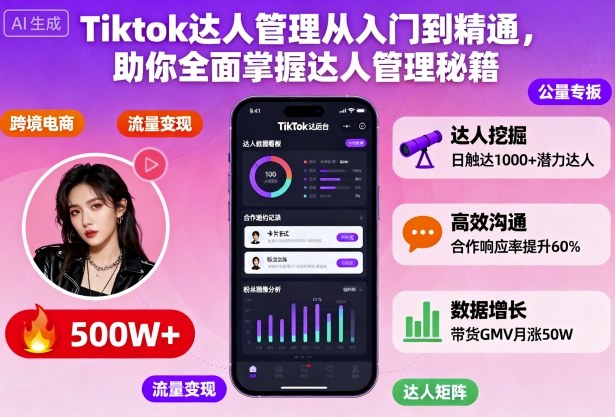 Tiktok达人管理从入门到精通，助你全面掌握达人管理秘籍-37网创