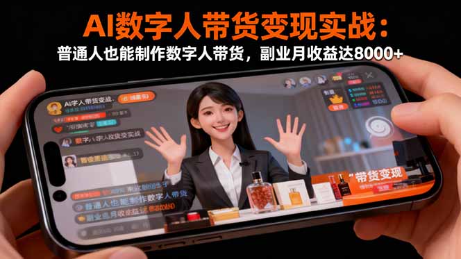 AI数字人带货变现实战:普通人也能制作数字人带货,副业月收益达8000+-37网创