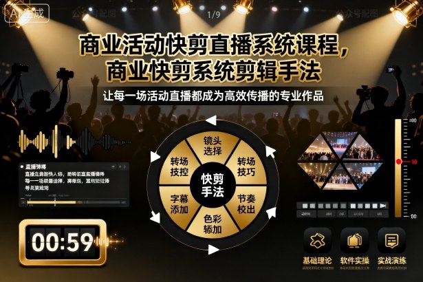 商业活动快剪直播系统课程,商业快剪系统剪辑手法-37网创