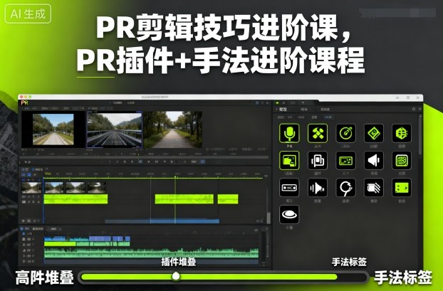 PR剪辑技巧进阶课,PR插件+手法进阶课程-37网创