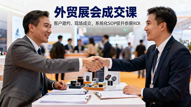 外贸展会成交课，含目标制定、客户邀约、现场成交，系统化SOP提升参展ROI-37网创