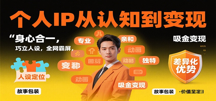 个人IP从认知到变现，身心合一，巧立人设，全网霸屏，吸金变现-37网创