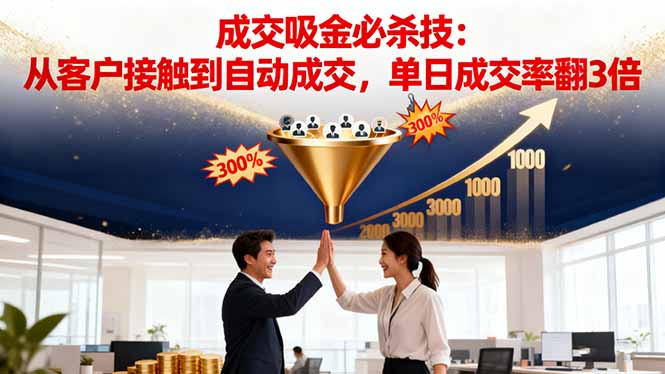 吸金成交营销必杀技：从客户接触到自动成交，单日成交率翻3倍-37网创