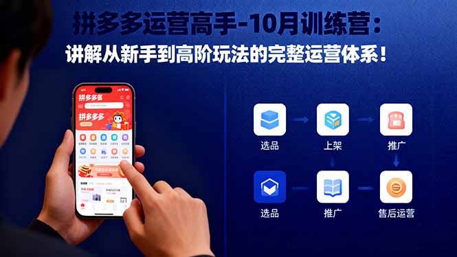 拼多多运营高手-10月训练营：讲解从新手到高阶玩法的完整运营体系！-37网创
