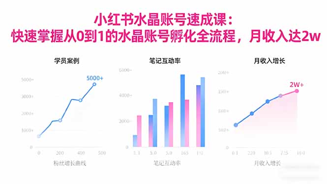 2025小红书水晶账号速成课：快速掌握从0-1水晶账号孵化全流程，月收入达2w-37网创