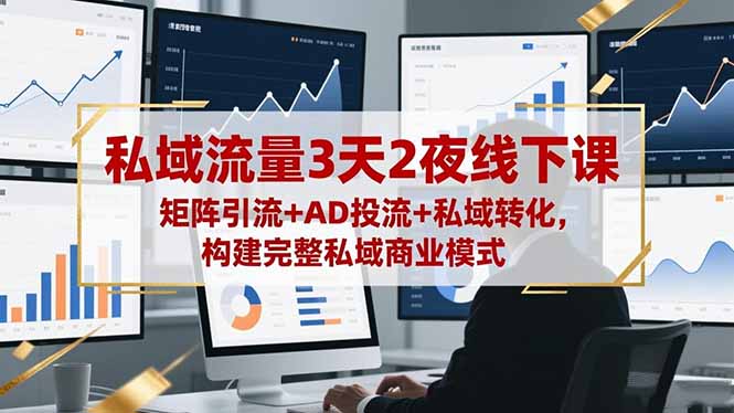 私域流量3天2夜线下课，矩阵引流+AD投流+私域转化，构建完整私域商业模式-37网创