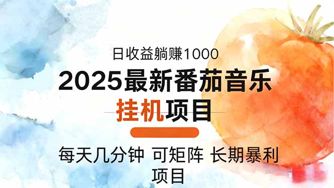 2025年最新番茄音乐人挂机项目，每天几分钟，月入1000＋，可矩阵，一台...-37网创