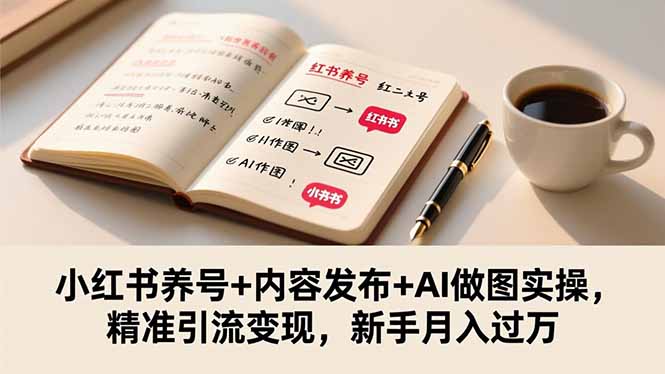 小红书养号+内容发布+AI做图实操，精准引流变现，新手月入过万-37网创