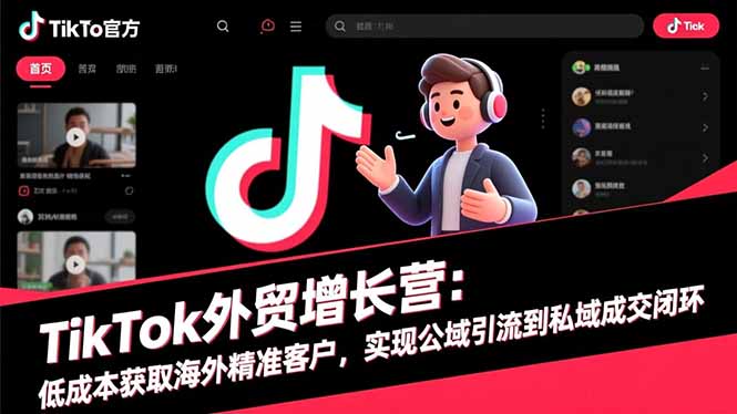 TikTok外贸增长营:低成本获取海外精准客户,实现公域引流到私域成交闭环-37网创